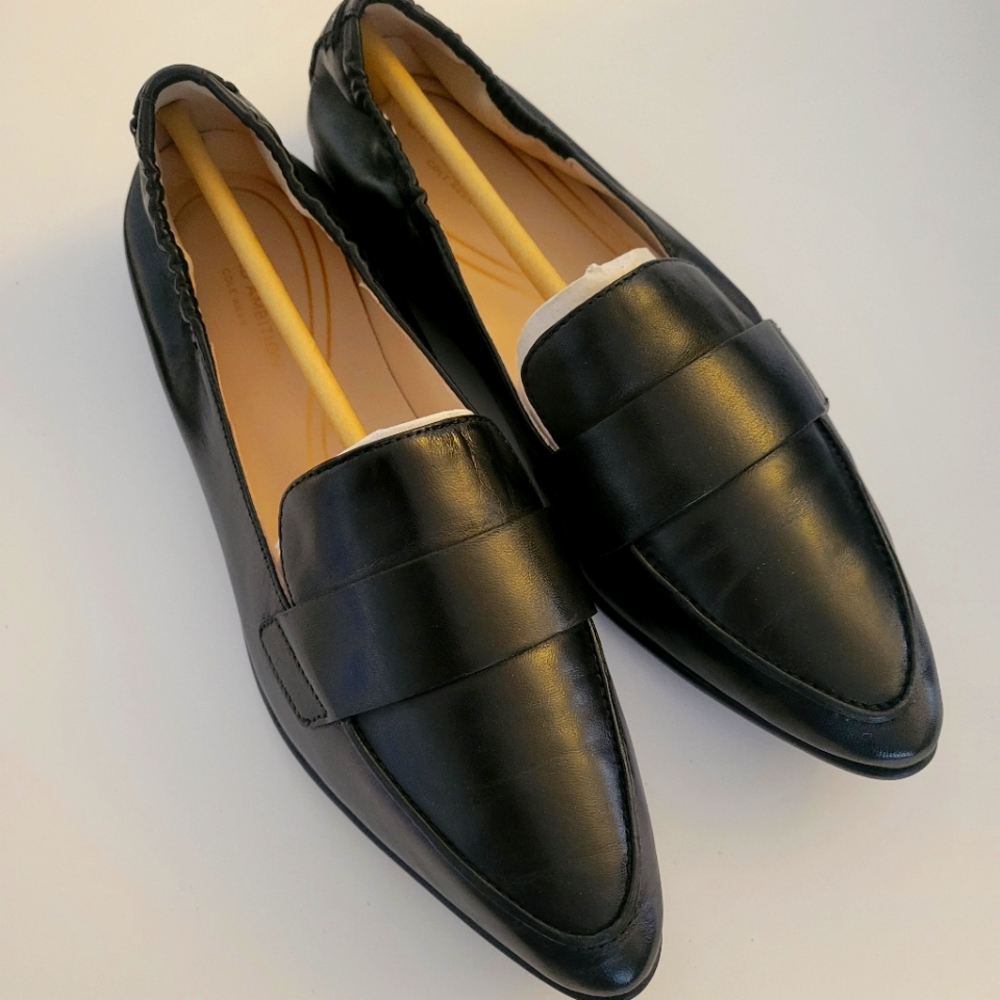 Cole Haan black leather loafers